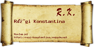 Régi Konstantina névjegykártya